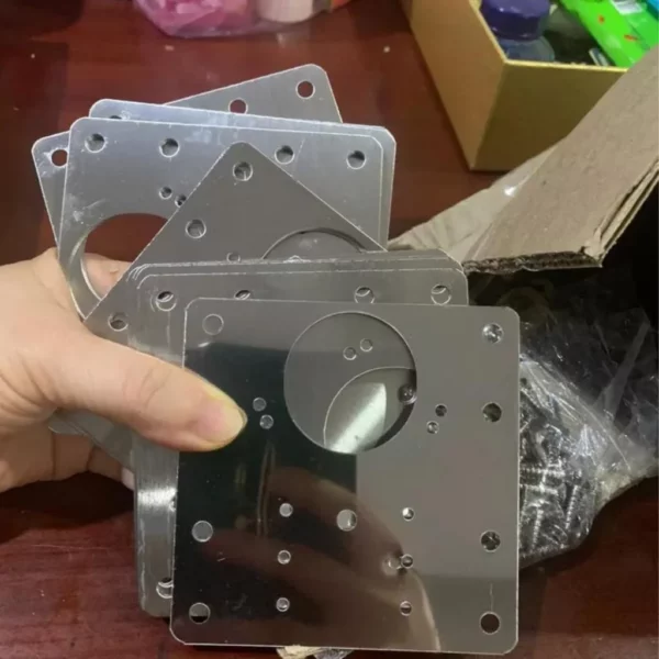 Tấm Vá Sửa Chữa Bản Lề – Miếng Sửa Bản Lề Tủ Gỗ, Tủ Nhựa, Tủ Thép, Tủ Nhôm | Tấm Inox Sửa Bản Lề, Phụ Kiện Sửa Bản Lề Cửa Tủ (Tặng 6 Vít) - Ảnh 3