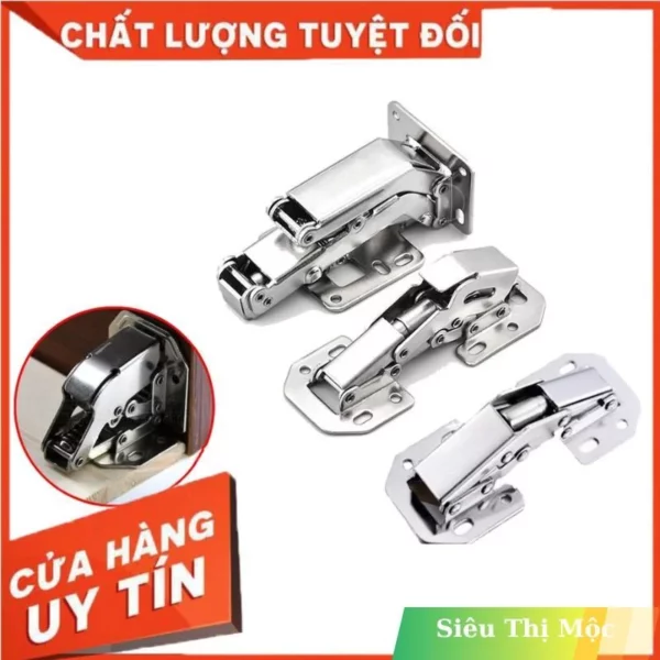 Bản Lề Ếch, Bản Lề Không Khoét Lỗ, Bản Lề Giảm Chấn, Bản Lề Tủ Bếp bằng thép không gỉ tiện dụng - Ảnh 5