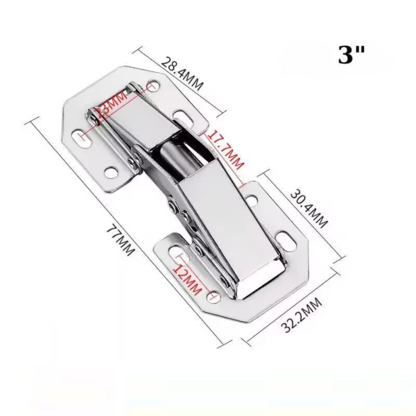 Bản Lề Ếch, Bản Lề Không Khoét Lỗ, Bản Lề Giảm Chấn, Bản Lề Tủ Bếp bằng thép không gỉ tiện dụng - Ảnh 2