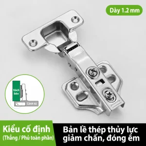 Bản Lề Giảm Chấn, Bản Lề Bật Tủ Gỗ – Dày 1.2mm, Chịu Lực Tốt, Đóng Mở Êm - Ảnh 3