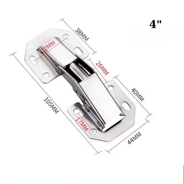 Bản Lề Ếch, Bản Lề Không Khoét Lỗ, Bản Lề Giảm Chấn, Bản Lề Tủ Bếp bằng thép không gỉ tiện dụng - Ảnh 3
