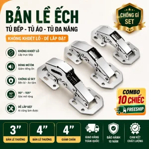 [10 cái] Bản Lề Ếch Không Khoét Lỗ